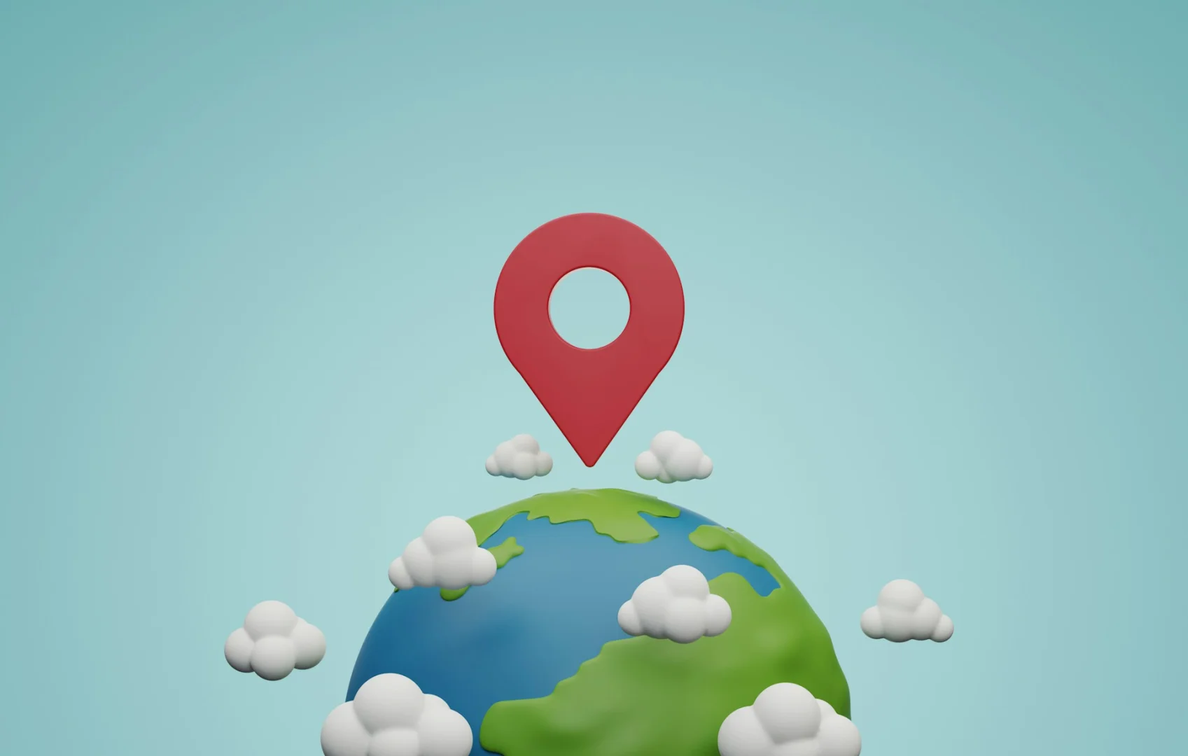 3D Illustration der Erde mit Location Symbol.3D Illustration von Getty Images bei Unsplash+
