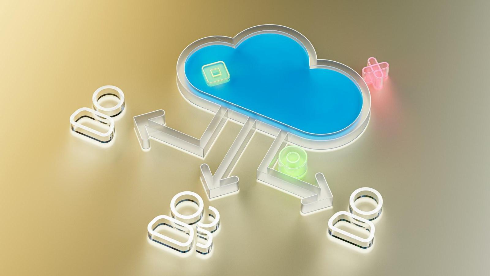 Eine gerendert dargestellte Cloudwolke ist heute Teil des Computing und Grundlage für einen Webauftritt. 3D Alex Shuper bei Unsplash+ 